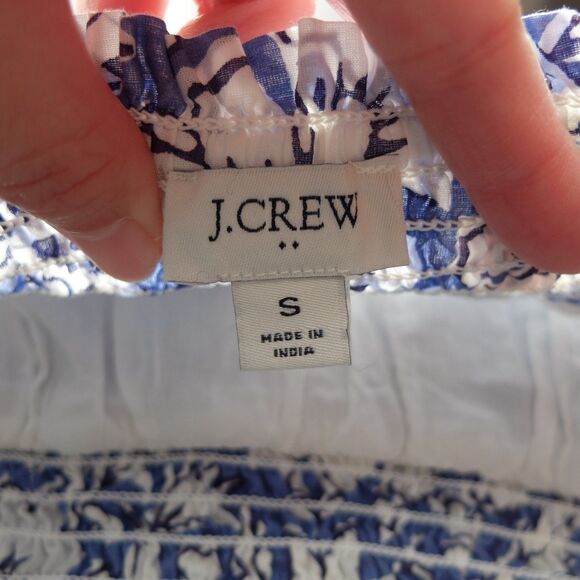 J Crew Blue and White Floral Tiered Cotton Mini Skirt Size Small - Picture 3 of 5